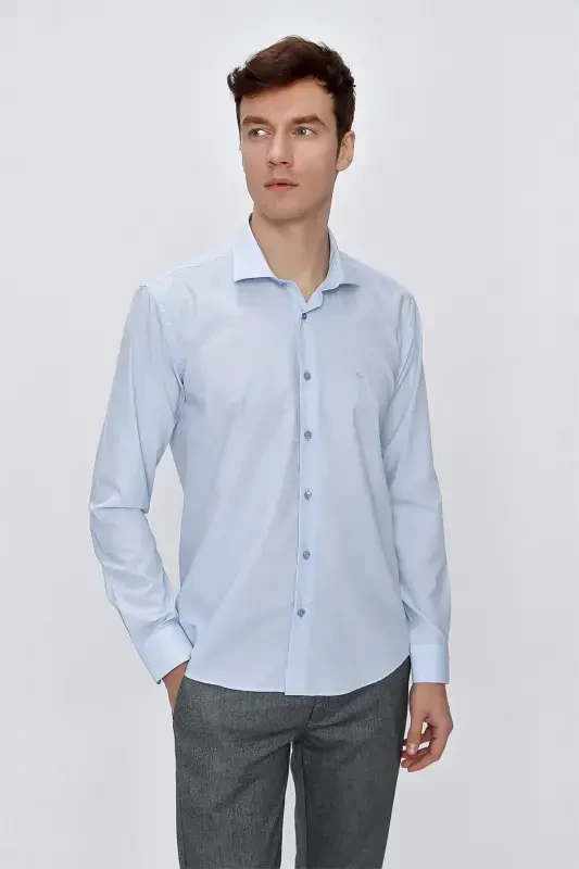 Modazone Erkak A. MAVIY Basic Slim Fit Tor Kesimli Ko'ylak - 2