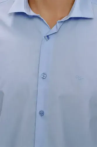 Modazone Erkak A. MAVIY Basic Slim Fit Tor Kesimli Ko'ylak - 6