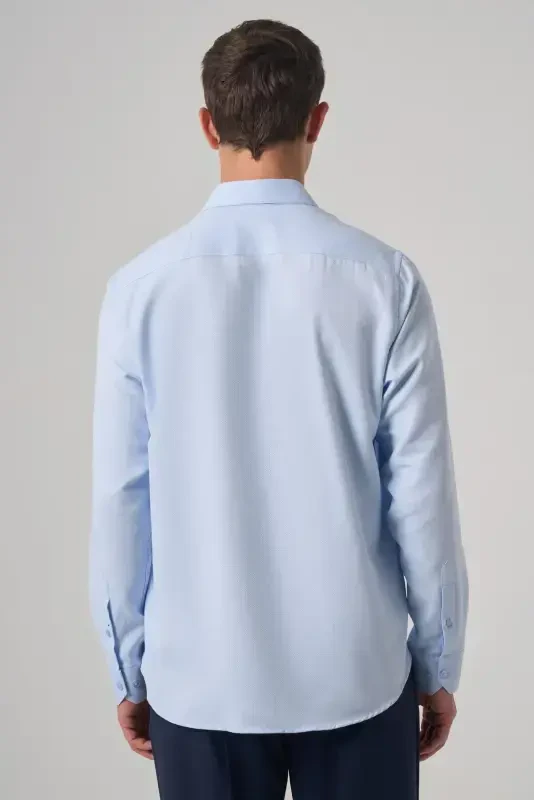 Modazone Erkak A. MAVIY Polyester Trend Naqshli Dynamic Fit Italyan Yoqali Ko'ylak - 5