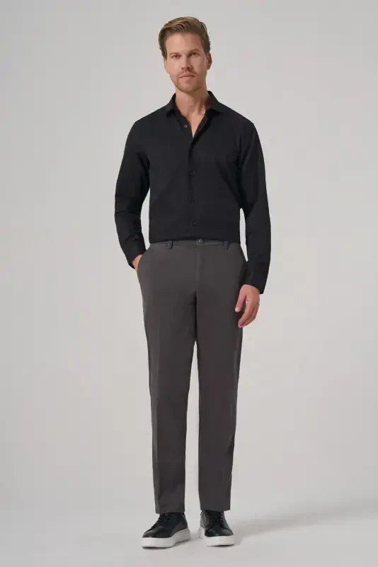 Modazone Erkak Antratsit Paxta Trend Dynamic Fit Chino Shim - 3
