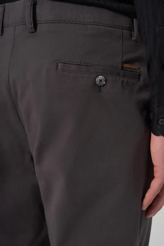 Modazone Erkak Antratsit Paxta Trend Dynamic Fit Chino Shim - 4