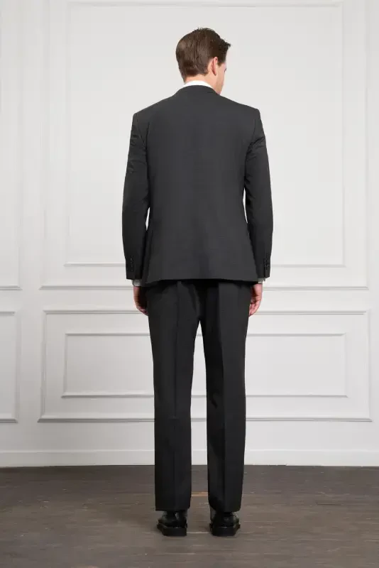 Modazone Erkak Antratsit Trend Junli Dynamic Fit Qulay Kesimli Mono Yoqali Kostyum - 6