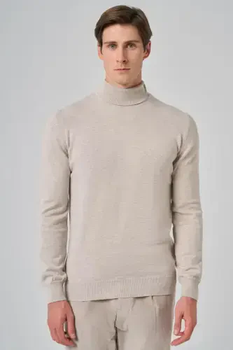 Modazone Erkak Bej Basic Baliqchi Yoqa Dynamic Fit Qulay Kesim Triko - MORVEN (1)