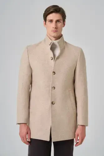 Modazone Erkak Bej Junli Dynamic Fit Hokim Yoqa Kaban - 1