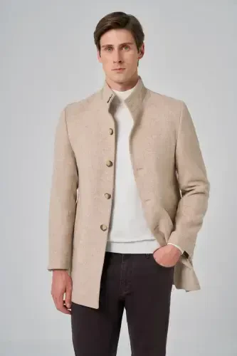 Modazone Erkak Bej Junli Dynamic Fit Hokim Yoqa Kaban - 3