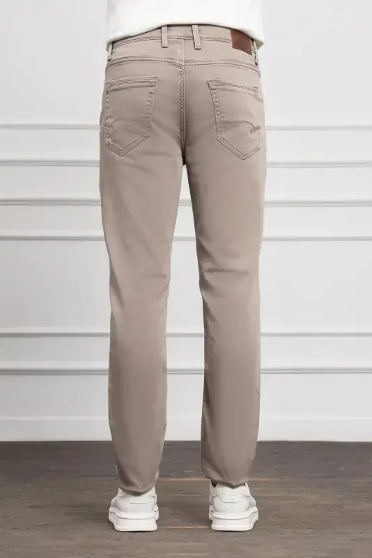 Modazone Erkak Bej Mavsumiy Paxta 5 Cho'ntak Dynamic Fit Jean Shim - 3