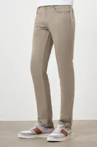 Modazone Erkak Bej Mavsumiy Paxta 5 Cho'ntak Dynamic Fit Jinsi Shim - MORVEN (1)