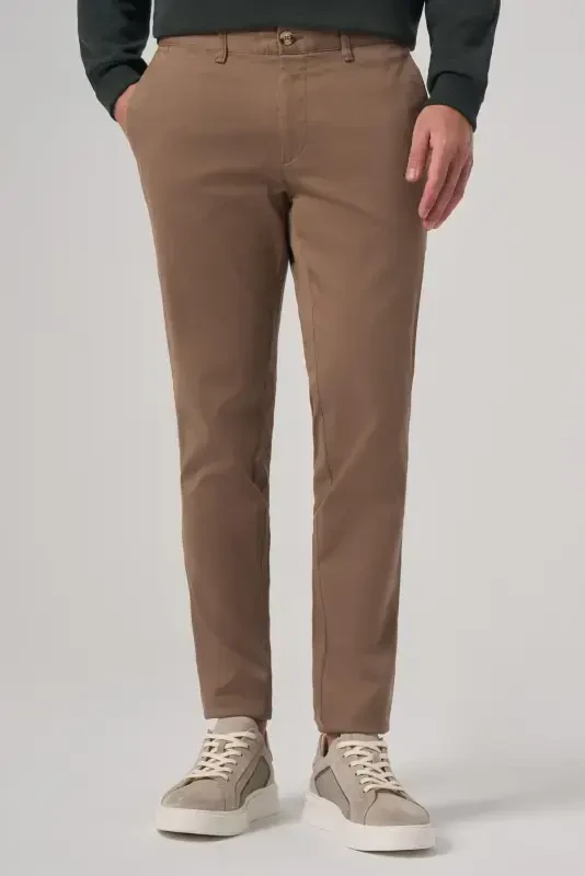 Modazone Erkak Bej Paxta Trend Slim Fit Chino Shim - 2