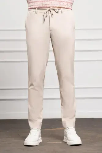 Modazone Erkak Bej Slim Fit Tor Kesimli Ipli Jogger Shim - 1