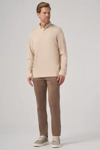 Modazone Erkak Bej Trend Polo Yoqa Rayon Sviter - 4