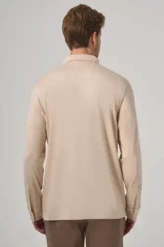 Modazone Erkak Bej Trend Polo Yoqa Rayon Sviter - 5