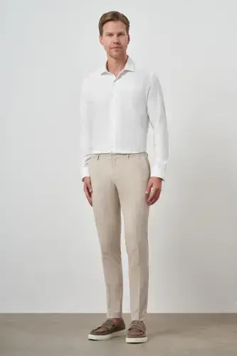 Modazone Erkak Bej Trend Toʻliq Rezinkali Slim Fit Shim - 2