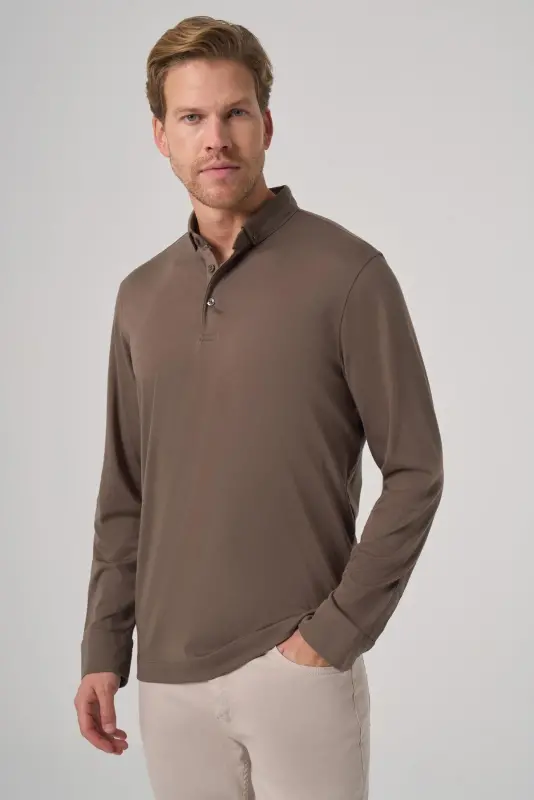 Modazone Erkak Chogʻa yashili Trend Polo Yoqali Rayon Svitchot - 2