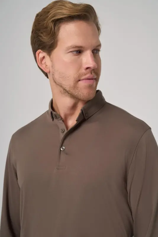 Modazone Erkak Chogʻa yashili Trend Polo Yoqali Rayon Svitchot - 3