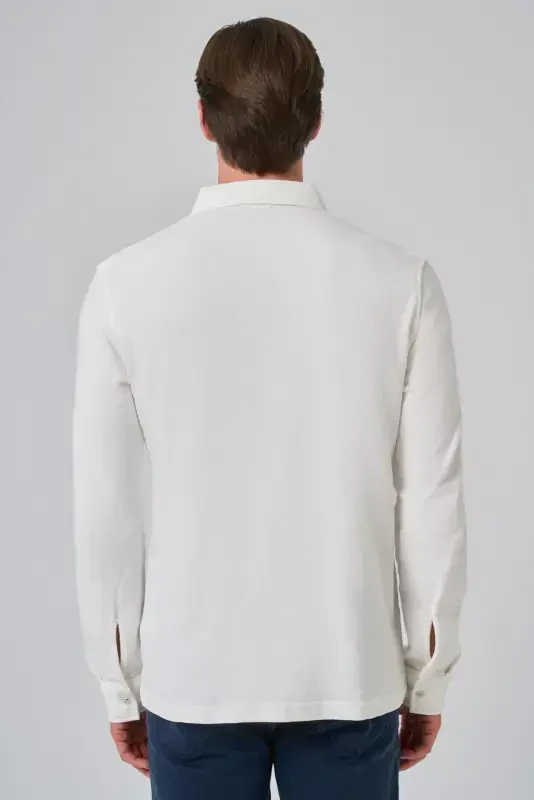 Modazone Erkak Ekru Paxta Trend Daraxt Po'stlog'i Naqsh Dinamik Fit Italyan Yoqali Ko'ylak - 4