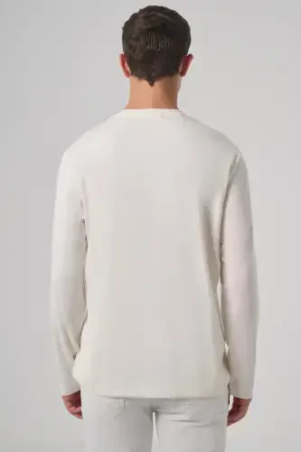 Modazone Erkak Ekru Trend Velosiped Yoqali Rayon Sviter - 5