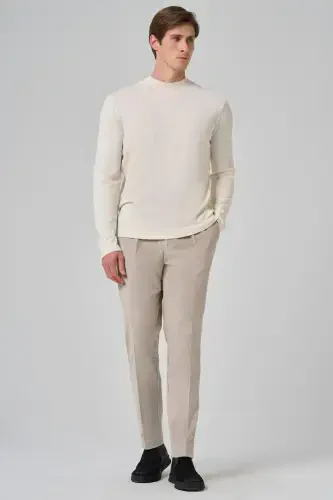 Modazone Erkak Ekru Trend Velosiped Yoqali Rayon Triko - 4