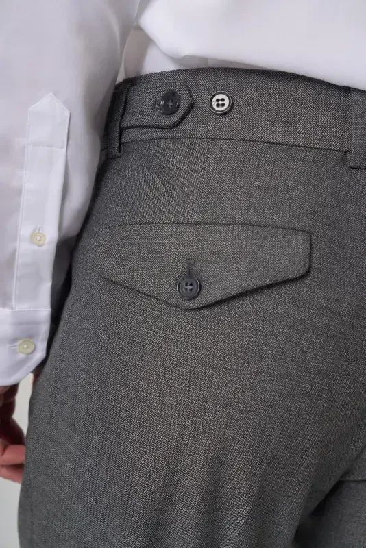 Modazone erkak fumo poliviskon trend naqshli slim fit juft buklama shim - 4