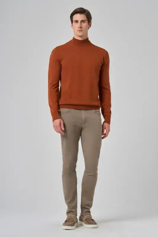 Modazone Erkak G'isht Asosiy Yarim Balıkçı Yoqa Dynamic Fit Qulay Kesim Triko - 2