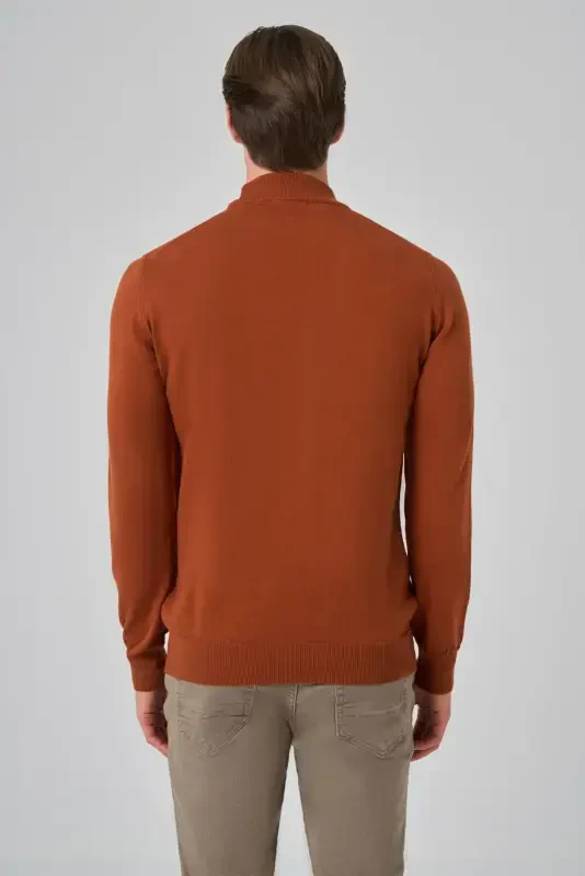 Modazone Erkak G'isht Asosiy Yarim Balıkçı Yoqa Dynamic Fit Qulay Kesim Triko - 5