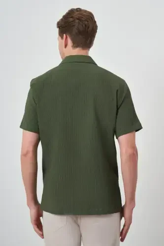 Modazone Erkak Haki Apaş Yoqa Qisqa Qol Ko'ylak - 5