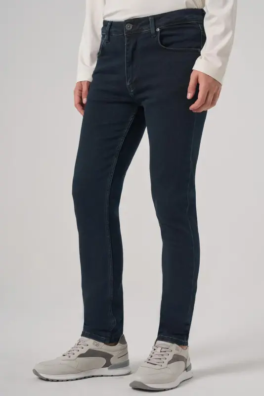 Modazone Erkak Haki Denim 5 Cep Slim Fit Jean Shim Jins - 2