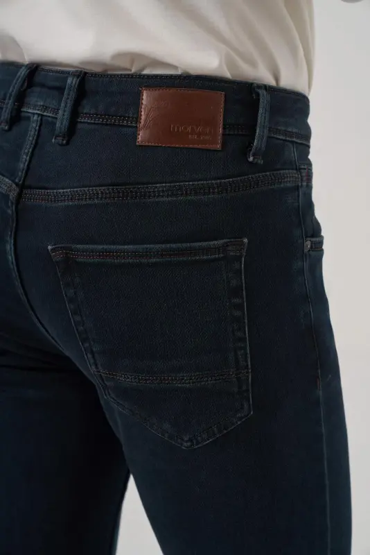 Modazone Erkak Haki Denim 5 Cep Slim Fit Jean Shim Jins - 4
