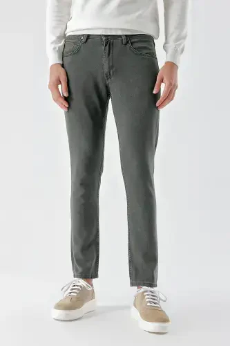 Modazone Erkak Haki Mavsumiy Paxta 5 Cho'ntak Slim Fit Jinsi Jinsilar 