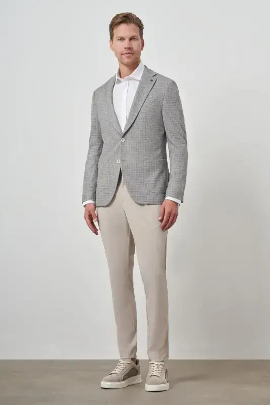 Modazone Erkak Haki O'rma Slim Fit Mono Yoqa Jaket - 2