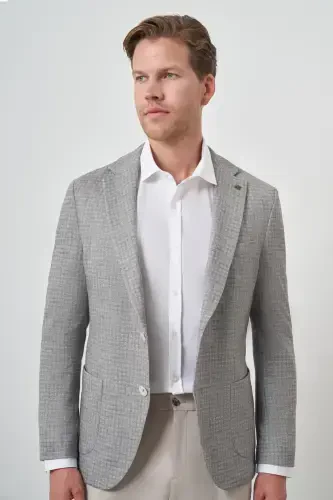 Modazone Erkak Haki O'rma Slim Fit Mono Yoqa Jaket - 3