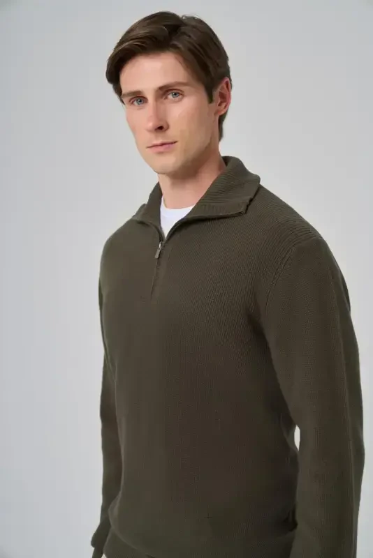 Modazone Erkak Haki Trend Bato Yoqa Dynamic Fit Qulay Kesim Triko - 4