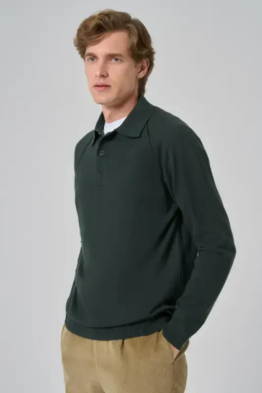 Modazone Erkak Haki Trend Core Spun Polo Yoqa Dynamic Fit Qulay Kesim Triko - 2