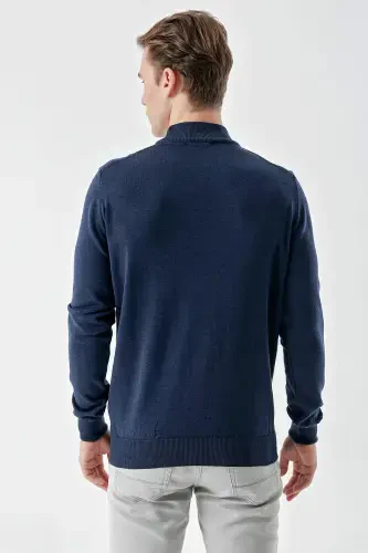 Modazone Erkak Indigo Basic Yarim Balıkçı Yaka Dynamic Fit Qulay Kesim Triko - 6