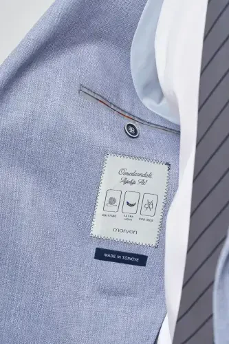 Modazone Erkak Indigo Trend Slim Fit Mono Yoqa Takım Elbise - 3