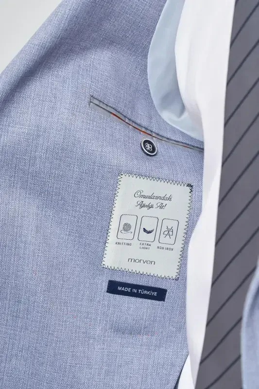 Modazone Erkak Indigo Trend Slim Fit Mono Yoqa Takım Elbise - 3