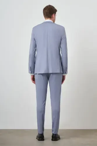 Modazone Erkak Indigo Trend Slim Fit Mono Yoqa Takım Elbise - 5