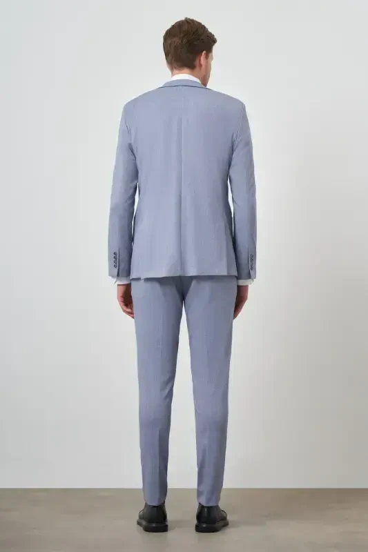 Modazone Erkak Indigo Trend Slim Fit Mono Yoqa Takım Elbise - 5