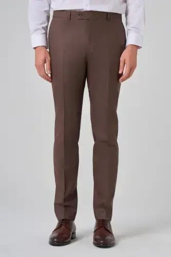 Modazone Erkak KAHVA Klassik Slim Fit Tor Kisim Pantolon - MORVEN (1)