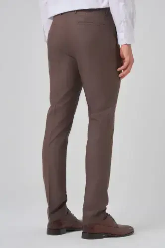 Modazone Erkak KAHVA Klassik Slim Fit Tor Kisim Pantolon - 5