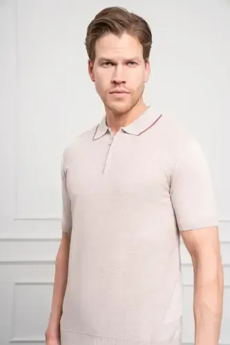 Modazone Erkak Kemik Trend Polo Yoqali Dinamik Fit Qulay Kesim T-Shirt - 4