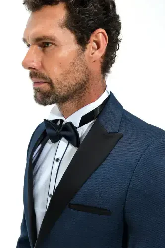 Modazone Erkak Ko'k Portofino Slimfit Jakarli Smoking - 3