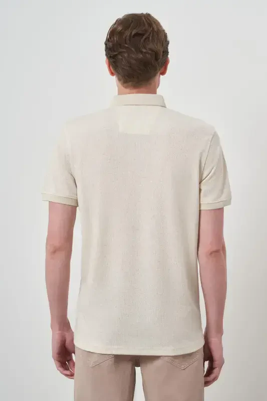 Modazone Erkak Kremrangi Trend Polo Yoqali T-Shirt - 5