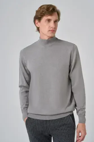 Modazone Erkak kulrang Basic yarim водолазка Dynamic Fit qulay kesimli triko 