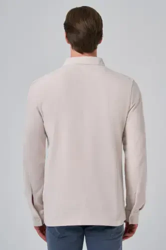 Modazone Erkak Kulrang Paxta Trend Daraxt Po'stlog'i Naqshli Dinamik Fit Polo Yoqali Sviter - 5