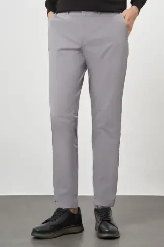 Modazone Erkak Kulrang Paxta Yon Cho'ntak Slim Fit Chino Shim - 3