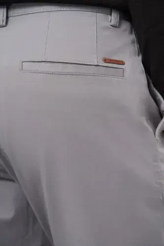 Modazone Erkak Kulrang Paxta Yon Cho'ntak Slim Fit Chino Shim - 4