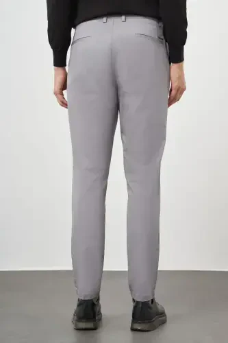 Modazone Erkak Kulrang Paxta Yon Cho'ntak Slim Fit Chino Shim - 5