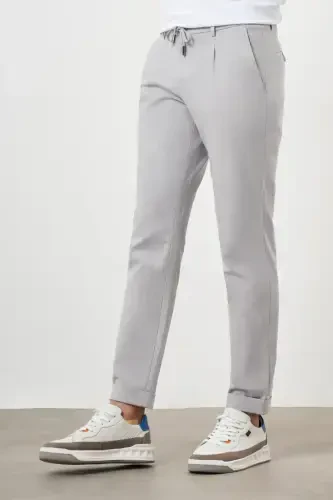 Modazone Erkak Kulrang Paxta Zig'ir Trend Ipli Jogger Slim Fit Sport Shim - 2