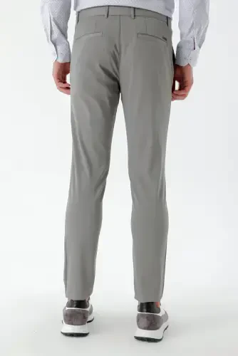 Modazone Erkak Kulrang Piefti Paxta Yon cho'ntak Slim Fit Chino Shim - 7