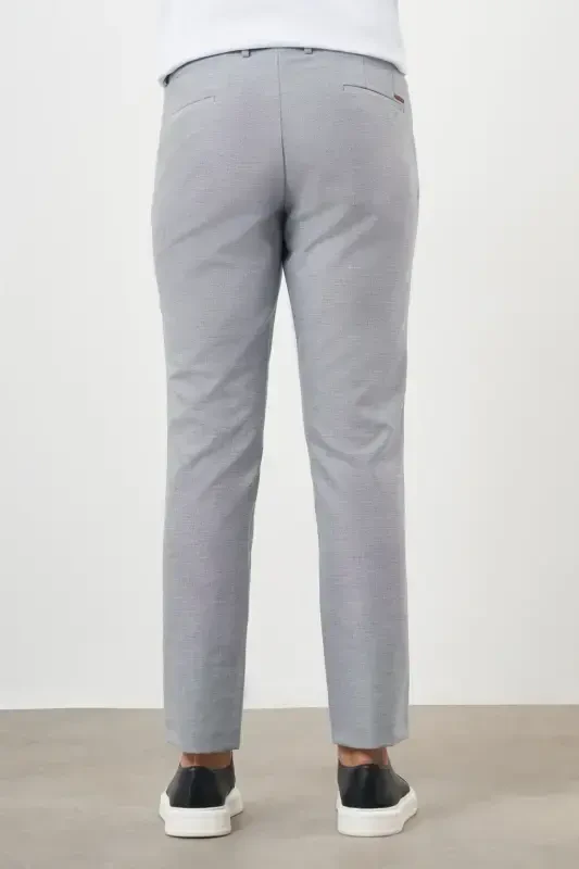 Modazone Erkak Kulrang Poliviscon Trend Naqshli Rezinkali Slim Fit Shim - 3